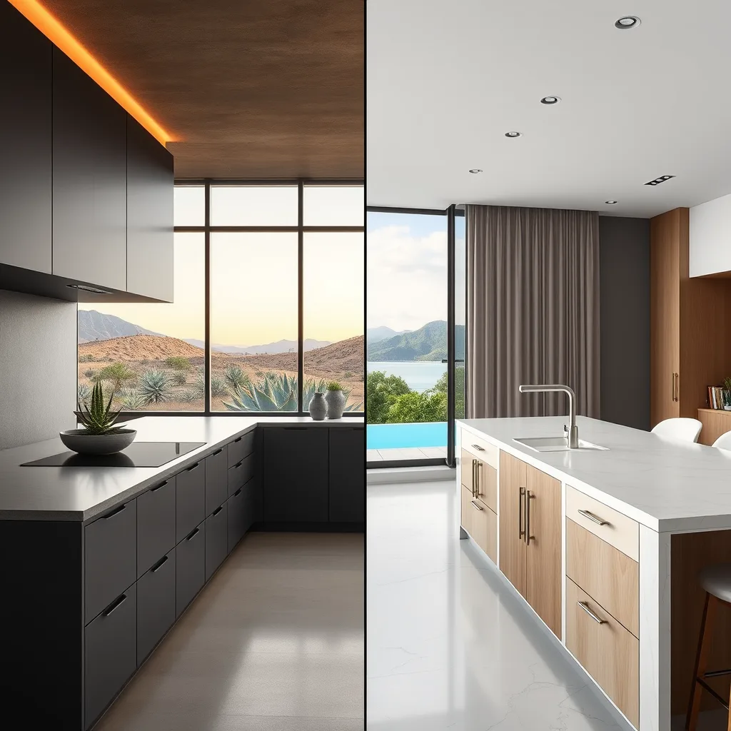 Cocina de clima seco en Querétaro junto a cocina costera con vista a la bahía de Acapulco