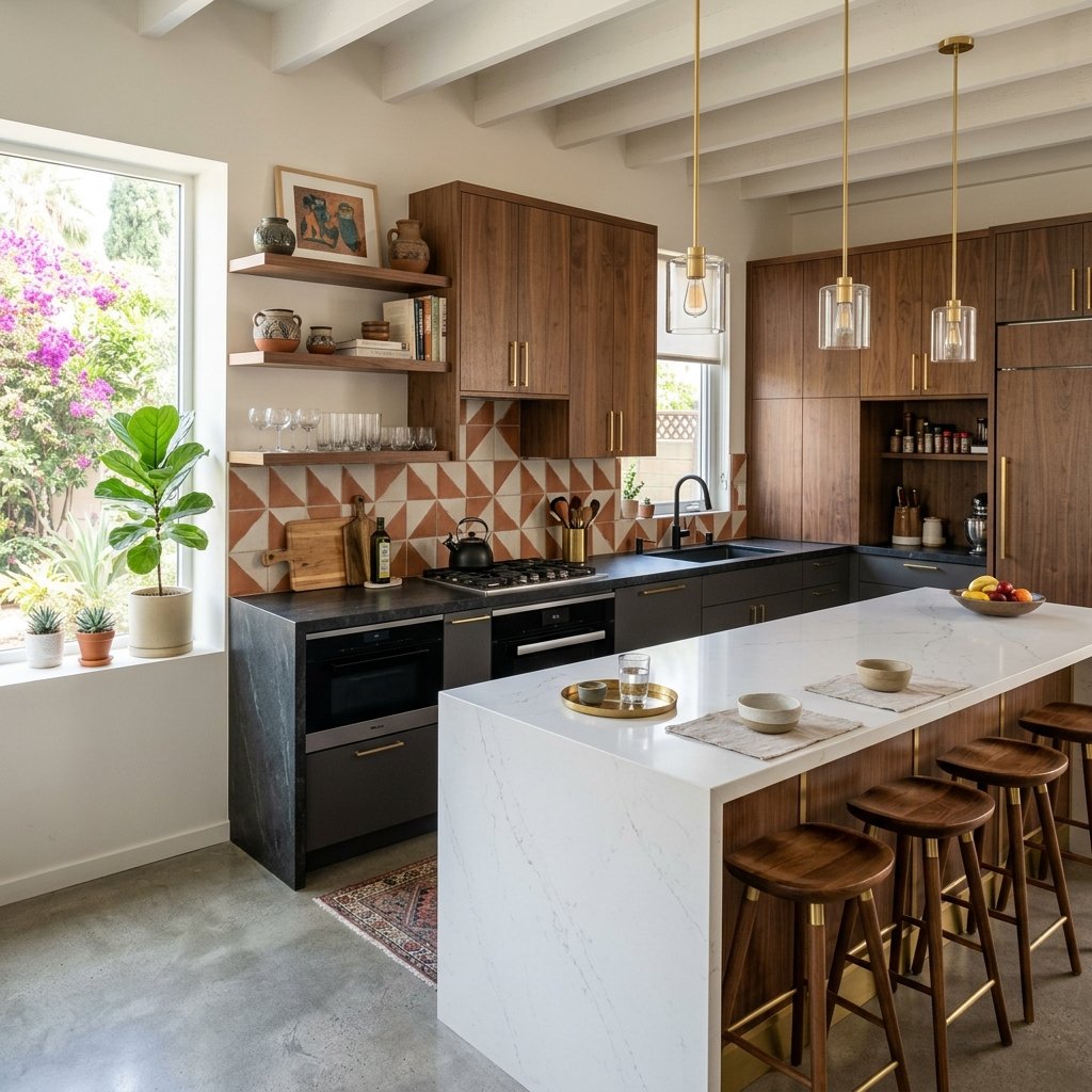 Cocina con dos cubiertas combinadas